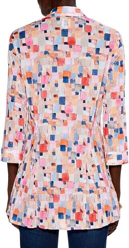 NIC+ZOE Women's Checked Up Long Crinkle Shirt in Saudi Arabia