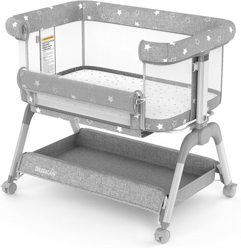 Baby Bassinet ، حزمة وتلعب مع Bassinet ، Bassinet Bedside Sleeper مع تغيير حفاضات ، شبكة البعوض ، مربع الموسيقى ، سرير محمول مع تركيب بنقرة واحدة ، Playard للأطفال حديثي الولادة إلى الأطفال الصغار in Kuwait