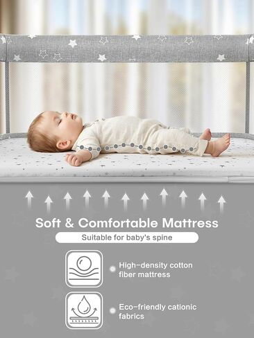 Baby Bassinet ، حزمة وتلعب مع Bassinet ، Bassinet Bedside Sleeper مع تغيير حفاضات ، شبكة البعوض ، مربع الموسيقى ، سرير محمول مع تركيب بنقرة واحدة ، Playard للأطفال حديثي الولادة إلى الأطفال الصغار in Kuwait