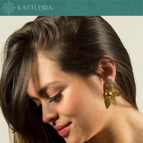 Dangle Drop Earrings for Women, Handmade 24K Gold Plated Dangle Drop Earrings, Gold statement Earrings, Unique Gift for Women, Aretes de mujer. in Saudi Arabia