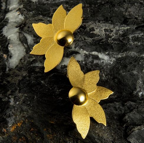 Dangle Drop Earrings for Women, Handmade 24K Gold Plated Dangle Drop Earrings, Gold statement Earrings, Unique Gift for Women, Aretes de mujer. in Saudi Arabia