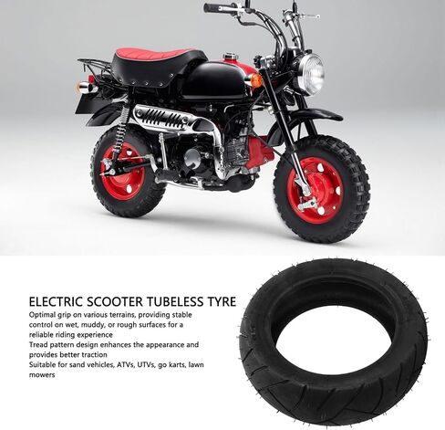90/65‑8 Tubeless Tire for Super Pocket Bike, for Z50 Monkey, Front Rubber Electric Scooter Tire, Non Slip Solid Tire Replacement for ATVs, UTVs, Karts, Lawn Mowers in Saudi Arabia