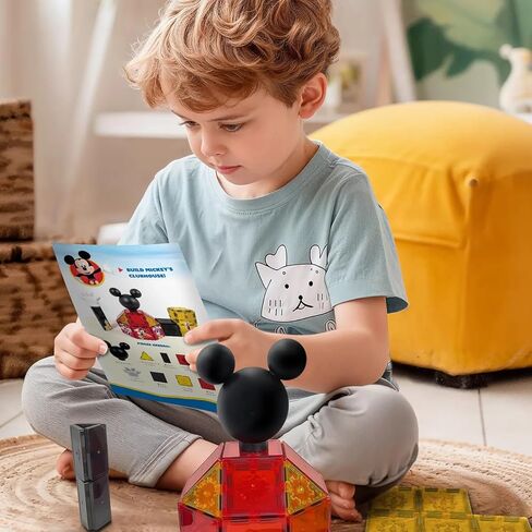 Tytan Tiles مرخصة رسميًا Disney Mickey Mouse Clubhouse Clubhouse Magnetic Building مجموعة من 37 قطعة ، ومصنفات تعليمية قوية/Steam ، واللعب الإبداعي ، والتعرف على الأنماط ، والأعمار 3+ in Kuwait
