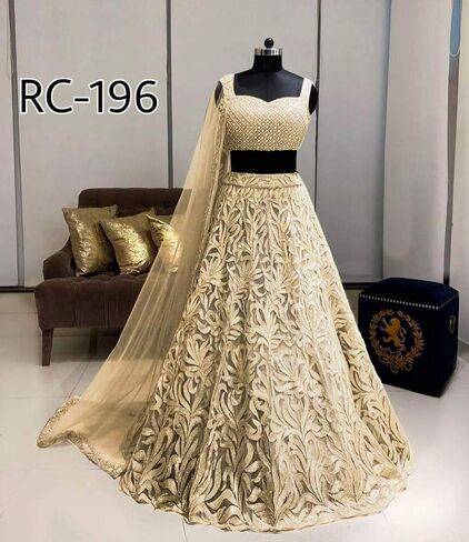Rekha Designer Net Lehenga Choli Party Wear - Green in Kuwait