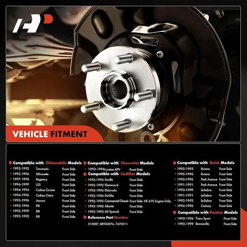 A-Premium Front Wheel Bearing وتجميع المحور مع ABS و 5-Lug متوافق مع Buick Century Lesabre Riviera & Cadillac Allante Deville Eldorado Seville & Chevrolet Lumina APV in Saudi Arabia