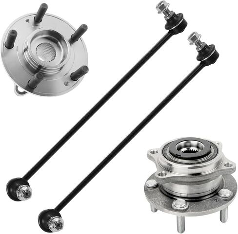 Detroit Axle - 4pc Front Wheel Bearing Hubs Kit for 2015-2019 Kia Sedona 2016 2017 2018, 2 Front Wheel Bearing Hubs Assembly 2 Stabilizer Sway Bar Links Replacement in Saudi Arabia