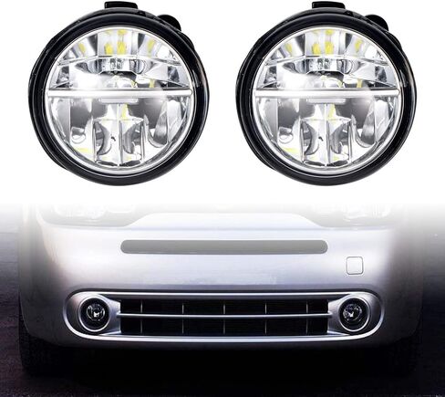Pair Driving Fog Lamps H11 Led Fog Light White 6000K Compatible with Nissan Cube Juke Quest Murano Rogue Versa Infiniti FX EX QX M G Q in Saudi Arabia