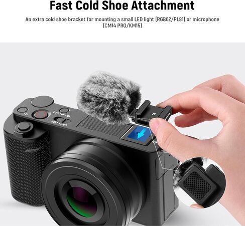 Neewer Cold Shoe Wind Muff for ZV Series Vlog Cameras ، الزجاج الأمامي للميكروفون فروي مع ملحق محول حذاء بارد متوافق مع Sony ZV-1F ZV-E10 ZV-1 ZV-E1 ZV-1 II ، CA133 وايت in Saudi Arabia