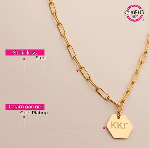Sorority Shop Delta Sigma Theta Paperclip Necklace — DST 18K Gold Plated Sorority Gifts Necklace, Long-Lasting Delta Sigma Theta Gifts for Women in Saudi Arabia