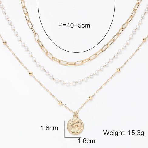 Layered Round Pendant Necklace Gold Plated Dainty Multilayer Choker Layering for Women Necklaces Stylish Minimalist Pendants Simple Chain Stacked Necklace Jewelry Gifts in Kuwait