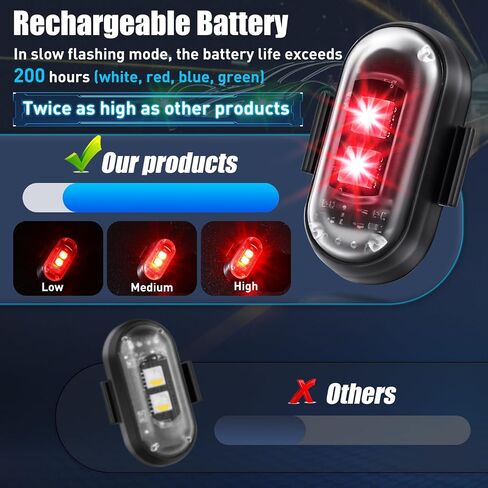 6pcs LED اللاسلكي LED مصابيح strobe مع التحكم عن بُعد ، 8 ألوان IP65 IP65 مقاومة للماء مضاد للتصادم USB Charing LED LED STROBE LIGH in Saudi Arabia