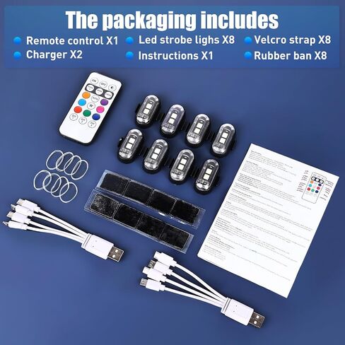6pcs LED اللاسلكي LED مصابيح strobe مع التحكم عن بُعد ، 8 ألوان IP65 IP65 مقاومة للماء مضاد للتصادم USB Charing LED LED STROBE LIGH in Saudi Arabia