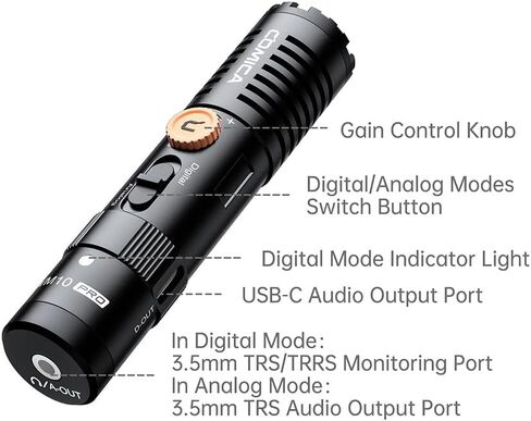 COMICA VM40 Combo Wireless Shotgun Microphone,2.4G Super Cardioid Polar Pattern,48kHz/32-bit Float Recording,Wired/Wireless Dual Modes,32G On-Board Recording Mic(VM 30 Upgraded Version) in Kuwait