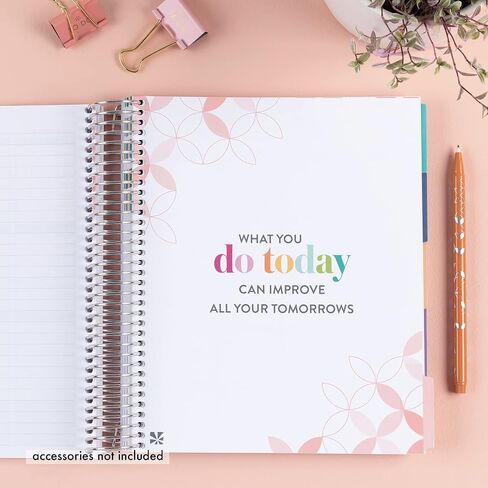 Erin Condren Amazon حصريًا ملفوفًا غير مؤرخ LifePlanner - Bold Blooms Classic Cover، Platinum Coil in Kuwait