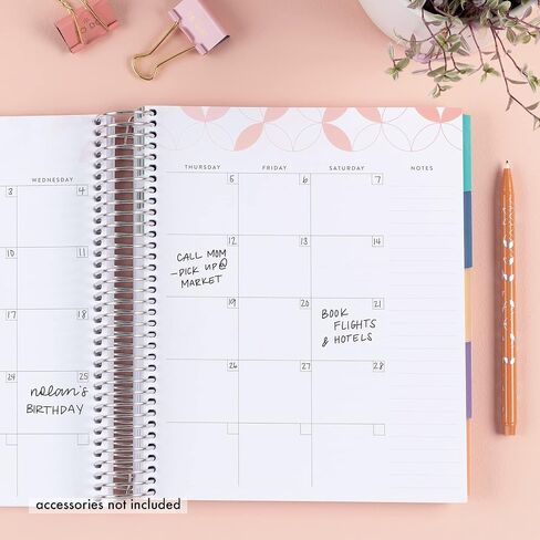 Erin Condren Amazon حصريًا ملفوفًا غير مؤرخ LifePlanner - Bold Blooms Classic Cover، Platinum Coil in Kuwait
