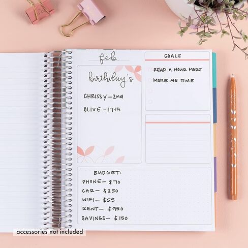 Erin Condren Amazon حصريًا ملفوفًا غير مؤرخ LifePlanner - Bold Blooms Classic Cover، Platinum Coil in Kuwait