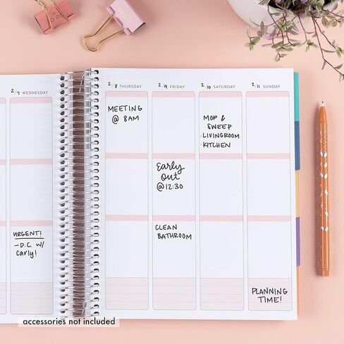 Erin Condren Amazon حصريًا ملفوفًا غير مؤرخ LifePlanner - Bold Blooms Classic Cover، Platinum Coil in Kuwait
