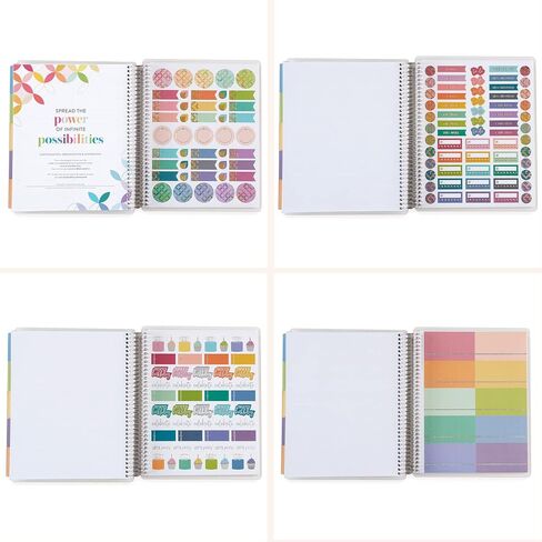 Erin Condren Amazon حصريًا ملفوفًا غير مؤرخ LifePlanner - Bold Blooms Classic Cover، Platinum Coil in Kuwait