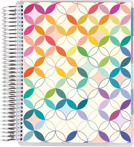 Erin Condren Amazon حصريًا ملفوفًا غير مؤرخ LifePlanner - Bold Blooms Classic Cover، Platinum Coil in Kuwait