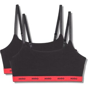 HUGO Women's 2-Pack Repeat Logo Cotton Stretch Bralettes in Kuwait