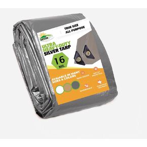 16 MIL Thick Ultra Heavy Duty White Tarp 7' x 12' (True Size) 3ply Waterproof 9.5 oz UV Protected Multipurpose Protective Cover Rain Tarpaulin in Saudi Arabia