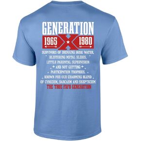 Trenz Shirt Company Gen X Survivors '65 -'80 The True FAFO Generation Graphic Mens T-Shirt in Kuwait