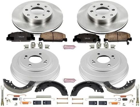 Power Stop KOE15085DK AutoSpecialty الأمامية والخلفية البديل طبول فرامل فرامل ومنصات الفرامل السيراميك لهوندا سيفيك 1996-2000 [نموذج محدد] in Saudi Arabia