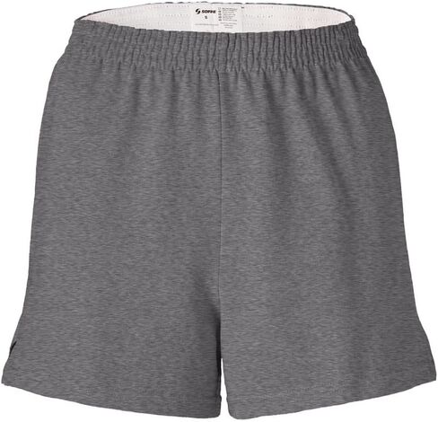 Soffe Women's Junior Authentic Heaf Short - مزيج مريح من القطن ، لصالة الألعاب الرياضية ، الرقص ، حزام مرن ، نسيج ناعم أخضر داكن in Kuwait