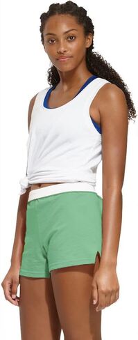 Soffe Women's Junior Authentic Cheer Short - Comfortable Cotton Blend, for Gym, Dance, Elastic Waistband, Soft Fabric Dark Green in Saudi Arabia