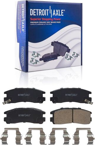 Detroit Axle - Brake Kit for Mitsubishi Eclipse Galant Drilled & Slotted Disc Brakes Rotors Ceramic Brakes Pads Replacement: 11.57" inch Front Rotor and 10.32" inch Rear Rotor in Saudi Arabia