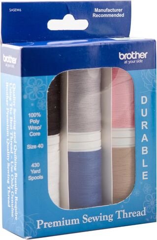 Brother SM1704 17-Stitch Free Arm Sewing Machine, and Hard Plastic Storage and Carry Case, Premium Sewing Thread 6-Pack Included in Saudi Arabia
