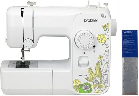 Brother SM1704 17-Stitch Free Arm Sewing Machine, and Hard Plastic Storage and Carry Case, Premium Sewing Thread 6-Pack Included in Saudi Arabia