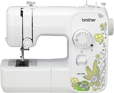Brother SM1704 17-Stitch Free Arm Sewing Machine, and Hard Plastic Storage and Carry Case, Premium Sewing Thread 6-Pack Included in Saudi Arabia