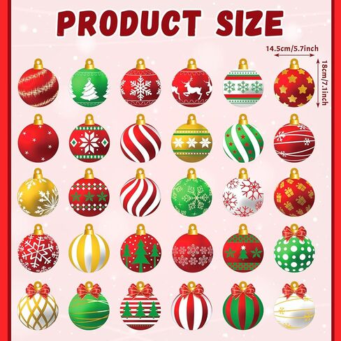 Barydat 30 PCS شكل كرة عيد الميلاد الكبيرة الحلي الشديدة من البلاستيك الكرة البلاستيكية شكل البلاستيك عيد الميلاد معلقة زخرفة عيد الميلاد ساحة عيد الميلاد للأشجار الداخلية في الهواء الطلق الفناء لوازم (الكرة) in Kuwait