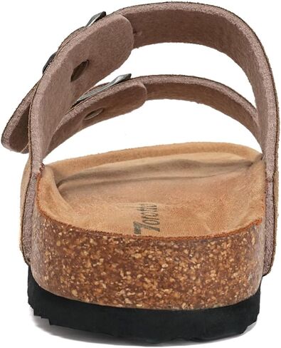 Torotto Womens Slides with Cork Footbed Open Toe Adjustable Webbing Flat Sandals for Walking | Beach | Indoor in Kuwait