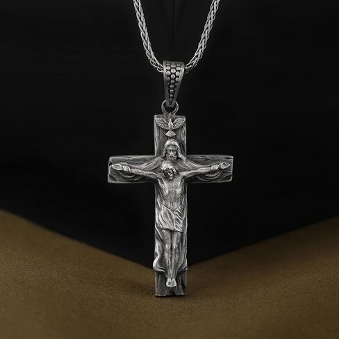 الأب الابن والروح القدس على قلادة الصليب ، إله الثالوث المقدس ، الابن والروح القدس ، 925 الجنيه الاسترليني المجوهرات المسيحية in Kuwait