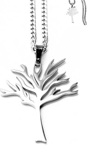 Tree Stainless Steel Necklace for Men, Hiphop Punk Rock Pendant Titanium Jewelry,tree of life necklace Valentine's Day gift for Men in Saudi Arabia