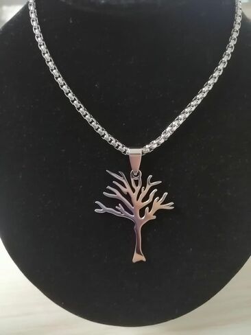 Tree Stainless Steel Necklace for Men, Hiphop Punk Rock Pendant Titanium Jewelry,tree of life necklace Valentine's Day gift for Men in Saudi Arabia