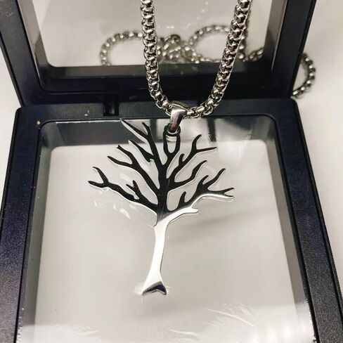 Tree Stainless Steel Necklace for Men, Hiphop Punk Rock Pendant Titanium Jewelry,tree of life necklace Valentine's Day gift for Men in Saudi Arabia