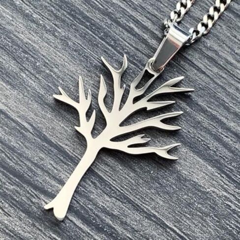 Tree Stainless Steel Necklace for Men, Hiphop Punk Rock Pendant Titanium Jewelry,tree of life necklace Valentine's Day gift for Men in Saudi Arabia