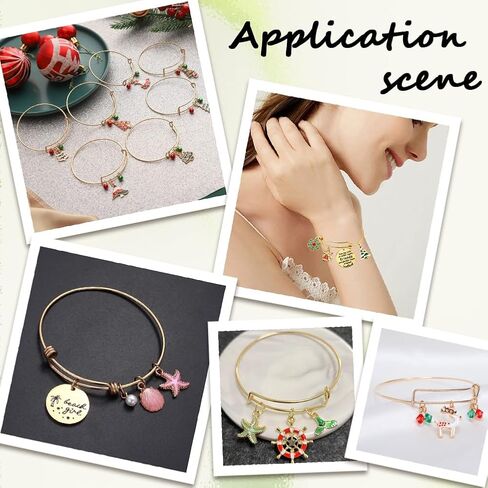 Sunnyclue 12pcs الفولاذ المقاوم للصدأ السلك القابل للتوسيع سلك سوار سوار سوار سوار الجزء الأكبر قابلة للتكديس قابلة للتكديس أساور سحر فارغة مجموعة لجمع المجوهر in Saudi Arabia