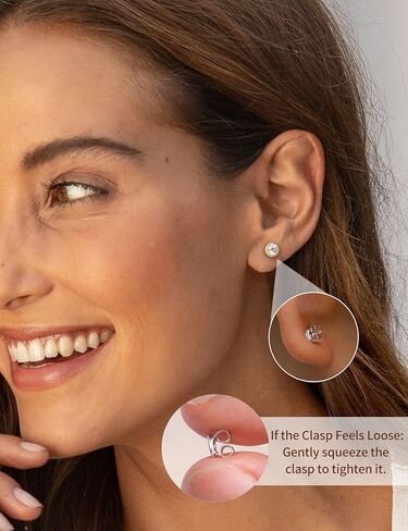 Moissanite Halo Earrings for Women & Men, 1.0-2.0ct, 925 Sterling Silver, 18K White Gold Plated, VVS1 Round Lab-Created Moissanite Stud, Hypoallergenic & Durable, Friction Back Post Earring in Kuwait