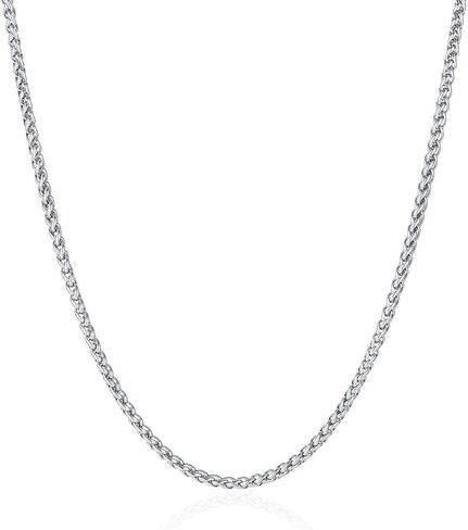 MeMeDIY 3 Pcs Chain Necklace for Men 3mm-6mm Stainless Steel Chains Gold Chain for Men Black Silver Wheat Chains 18"/20"/22"/24"/26"/28"/30 Inches in Saudi Arabia