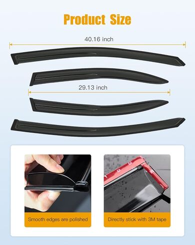 ROADFAR Fits For Lancer EVO 10 2008 2009 2010 2011 2012 2013 2014 2015 2016 2017 Window Outside Mount Window Deflector Rain Guard 4Pc Set in Saudi Arabia