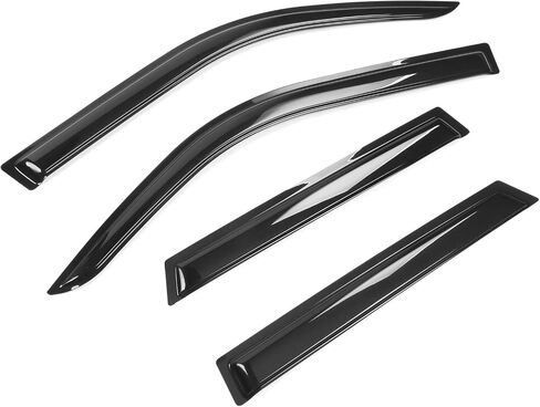 Ikon Motorsports ، Windows Bositers متوافق مع 2021-2025 Ford Bronco Sport 4DR ، شريط على النمط النحيف الظل الظل Rain Sun Guards Deflector Air Deflector ، 2022 in Saudi Arabia