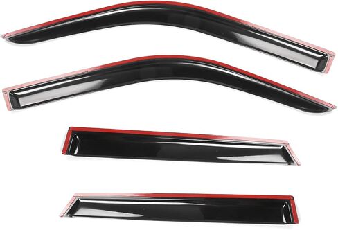 Ikon Motorsports ، Windows Bositers متوافق مع 2021-2025 Ford Bronco Sport 4DR ، شريط على النمط النحيف الظل الظل Rain Sun Guards Deflector Air Deflector ، 2022 in Saudi Arabia