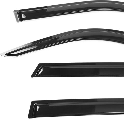 Ikon Motorsports ، Windows Bositers متوافق مع 2021-2025 Ford Bronco Sport 4DR ، شريط على النمط النحيف الظل الظل Rain Sun Guards Deflector Air Deflector ، 2022 in Saudi Arabia