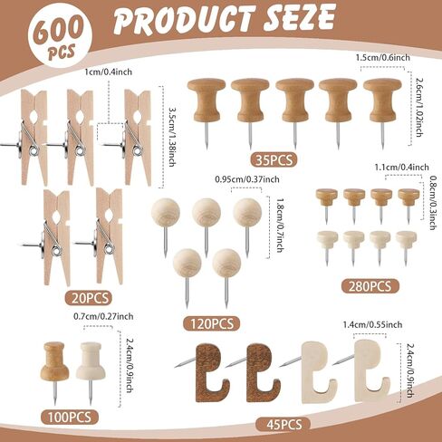 Sawysine 600 Pcs Decorative Push Pins, 6 Types Colorful Thumb Tacks for Bulletin Board Wall Cork Board Map Office Classroom Crafts Project(Pastel Color) in Kuwait