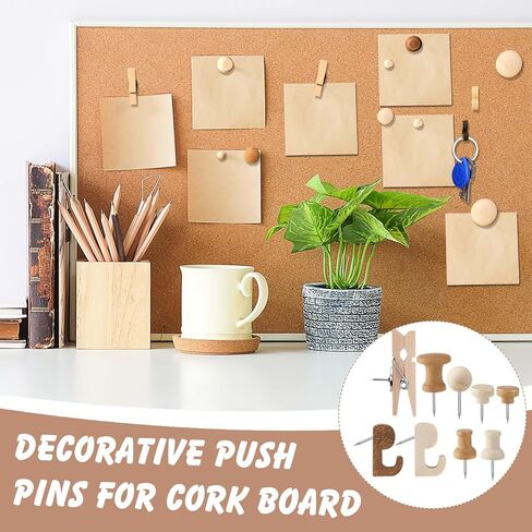 Sawysine 600 Pcs Decorative Push Pins, 6 Types Colorful Thumb Tacks for Bulletin Board Wall Cork Board Map Office Classroom Crafts Project(Pastel Color) in Kuwait