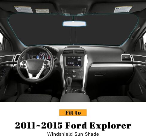 Car Windshield Sun Shade for Ford 2016-2019 Explorer Accessories (OEM Design) عزل عزل عزل حراري قابلة للطي شمسية للحماية النهائية in Kuwait